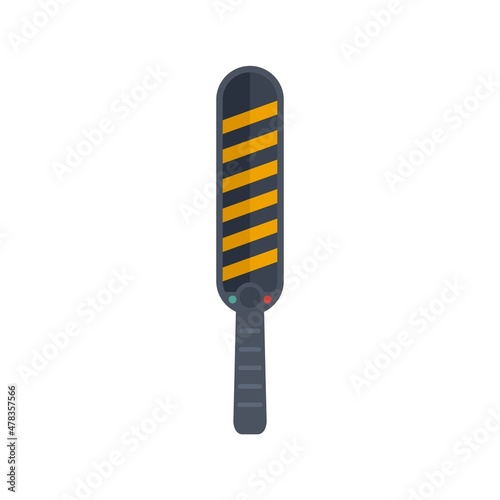 Metal detector access icon flat isolated vector