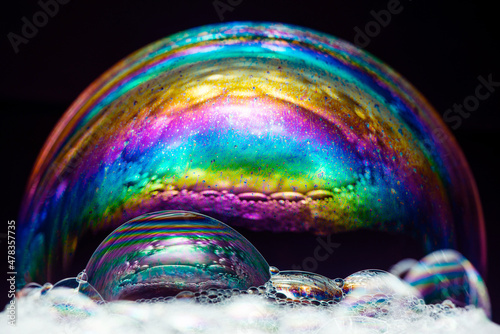 macro soap bubble made with dish soap