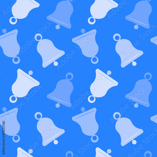 Illustration A seamless pattern on a square background - a bell. Design element