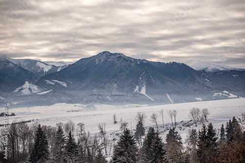 snow covered mountains in winter, Liptov, Nizke Tatry, Low Tatras, Slovakia, Europe