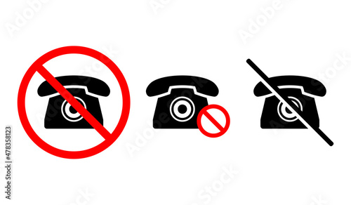 No vintage retro phone. Old phone prohibited. Illustration vector