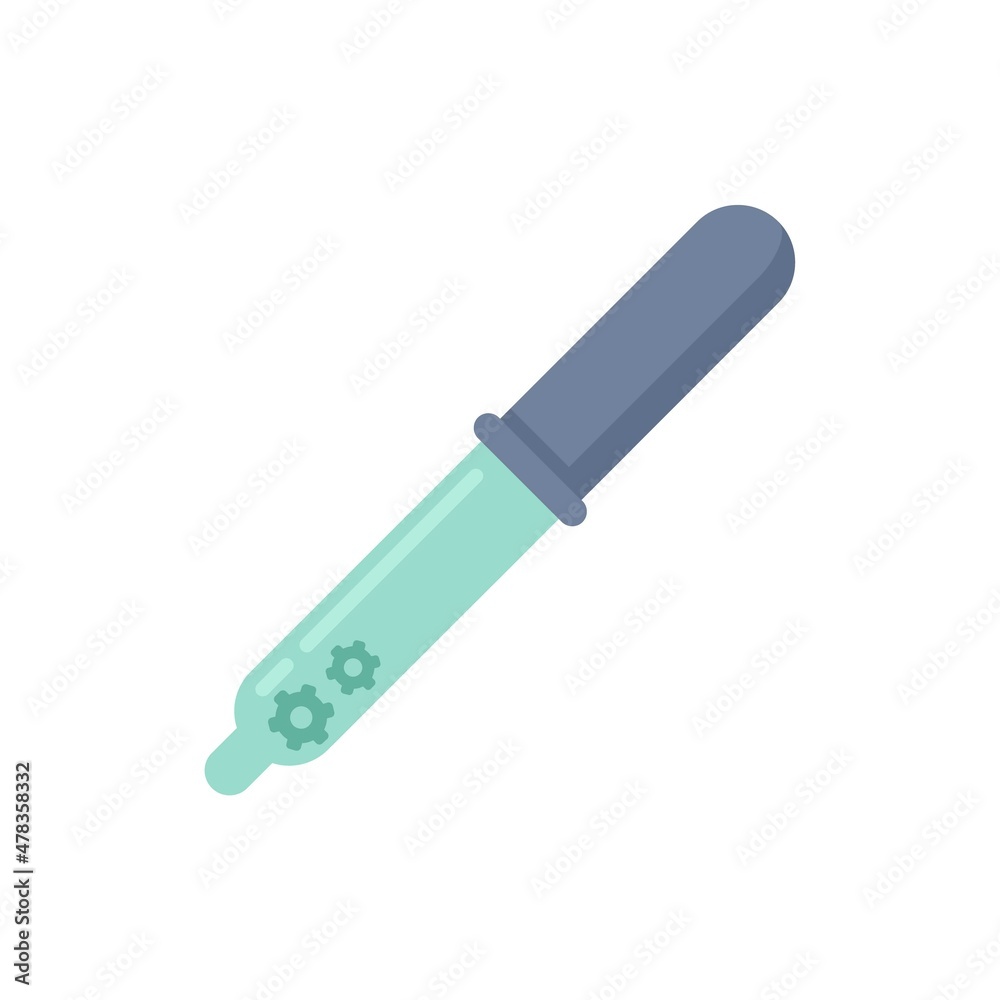 Nanotechnology pipette icon flat isolated vector Nanotechnology pipette icon flat isolated vector