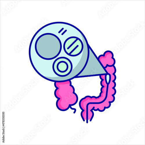 colonoscope camera, color icon, colonoscopy