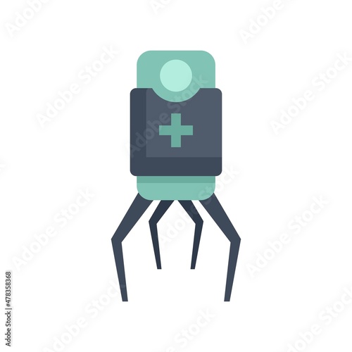 Nano doctor icon flat isolated vector