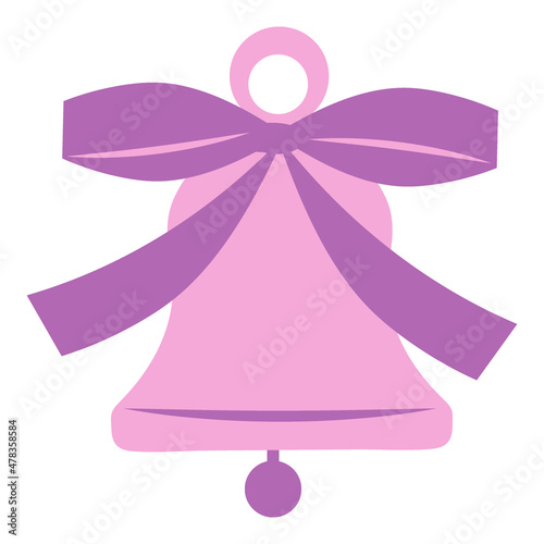 Illustration on a square background - a bell. Design element © Наталия Пономарева