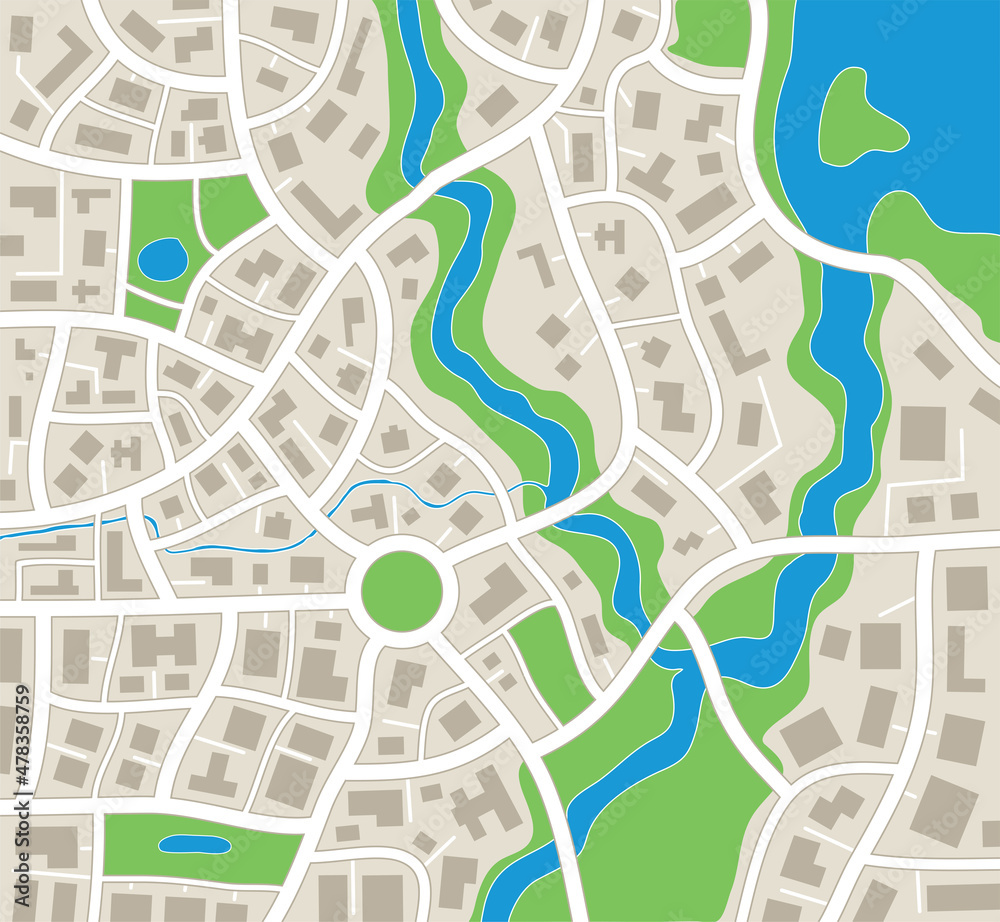 vector illustration of abstract city map