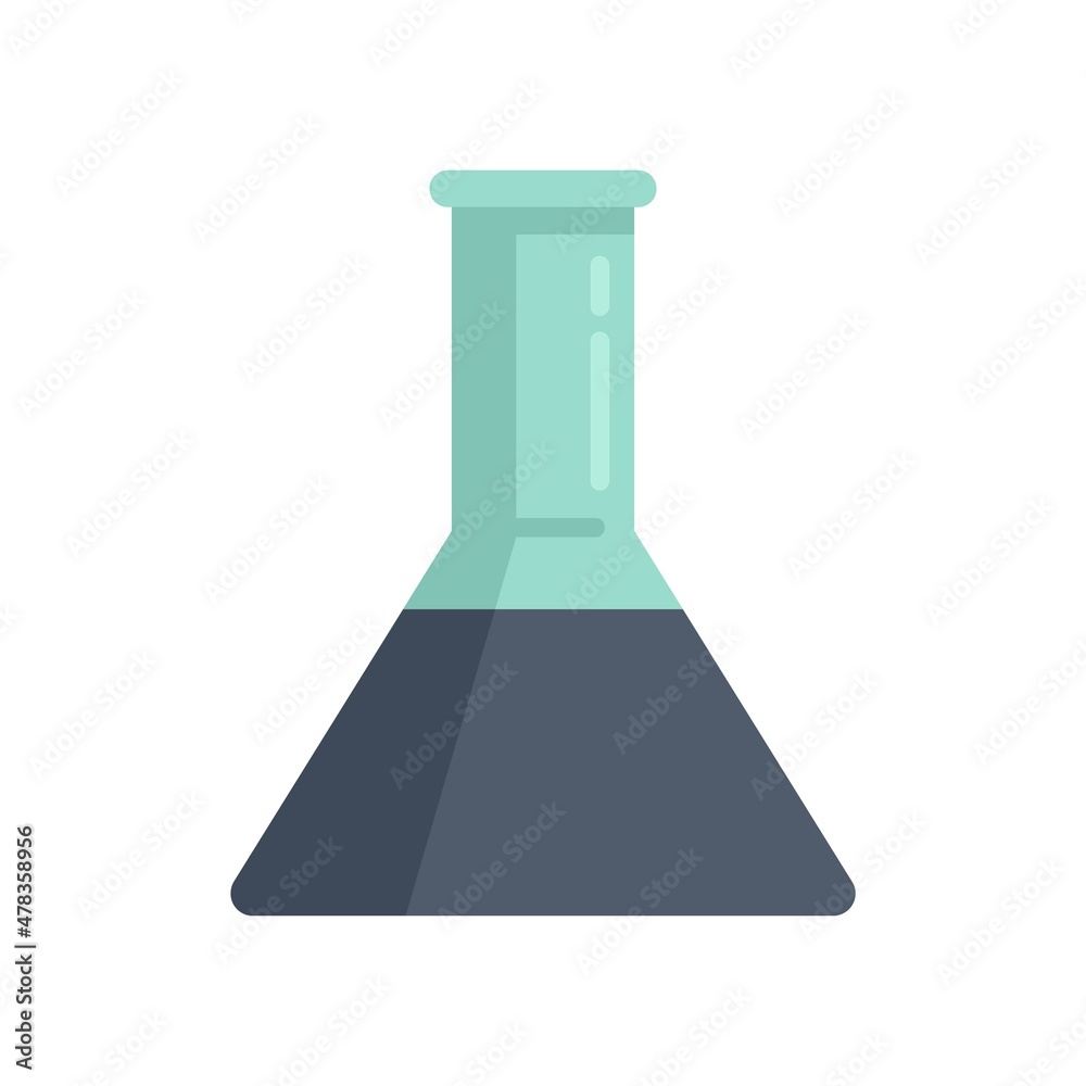 Naklejka premium Nanotechnology full flask icon flat isolated vector