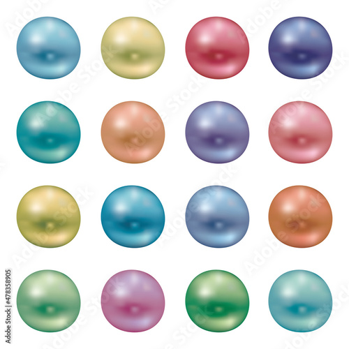 vector set of shiny pearls