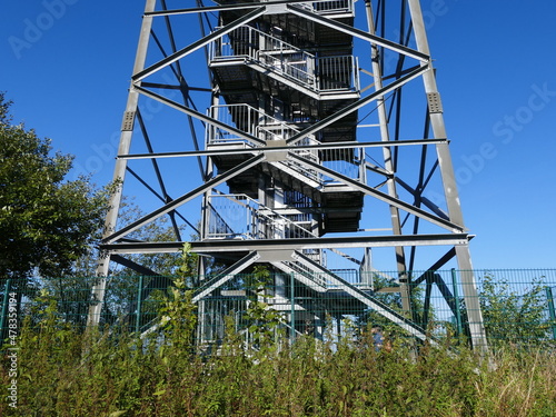 The lower part of the Schombergturm (Schomberg tower) on the Schomberg near the place Wildewiese in the Sauerland, North Rhine-Westphalia, Germany photo