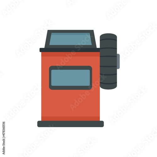 Tire vulcanization icon flat isolated vector