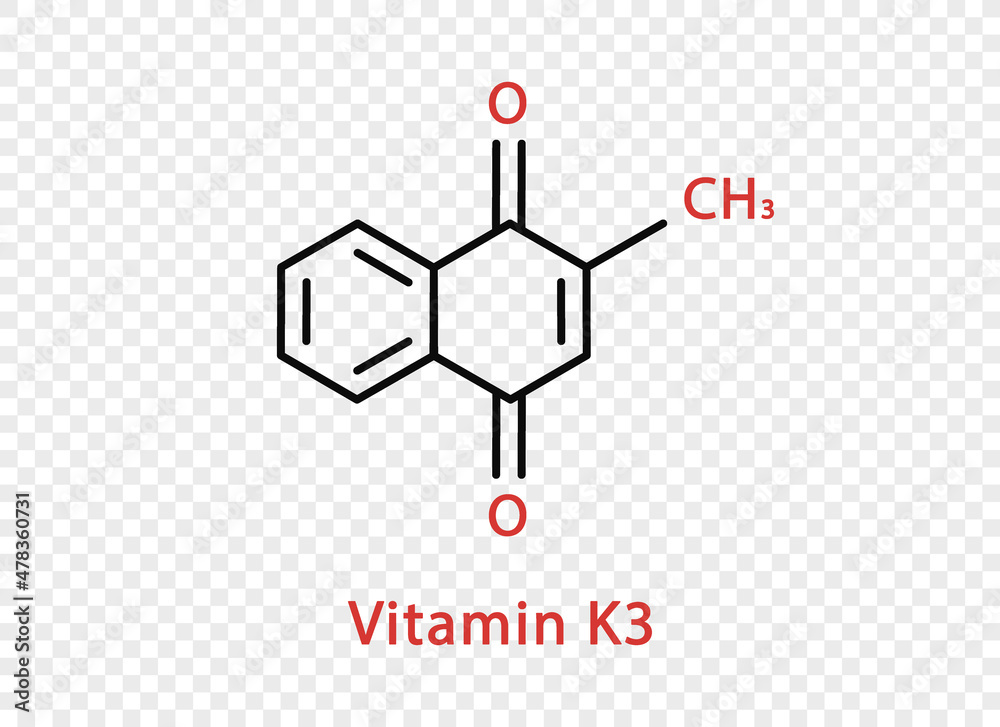 Vitamin K3 chemical formula. Vitamin K3 structural chemical formula ...