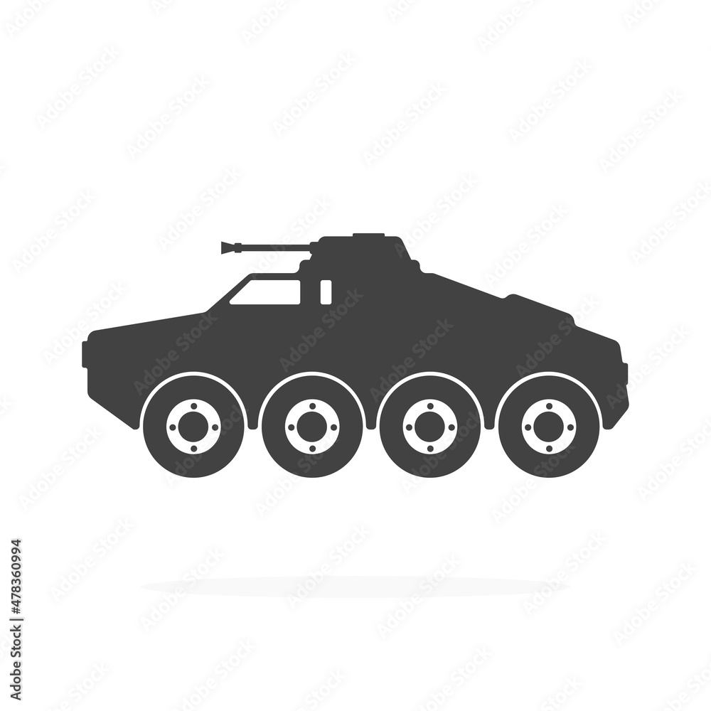 Armored Vehicle Silhouette Vector Illustration