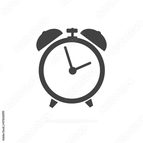 Alarm Clock Icon Silhouette Vector Illustration