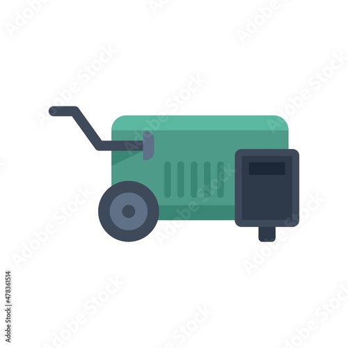 Electric air compressor icon flat isolated vector
