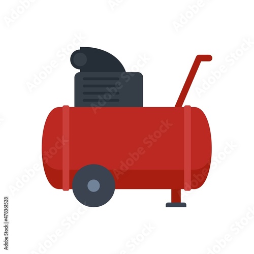 Machine air compressor icon flat isolated vector