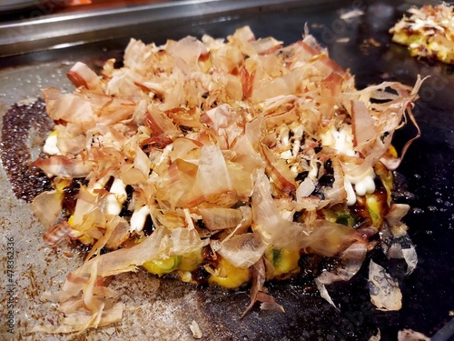 日本の料理、福岡風ネギお好み焼き、食べ物