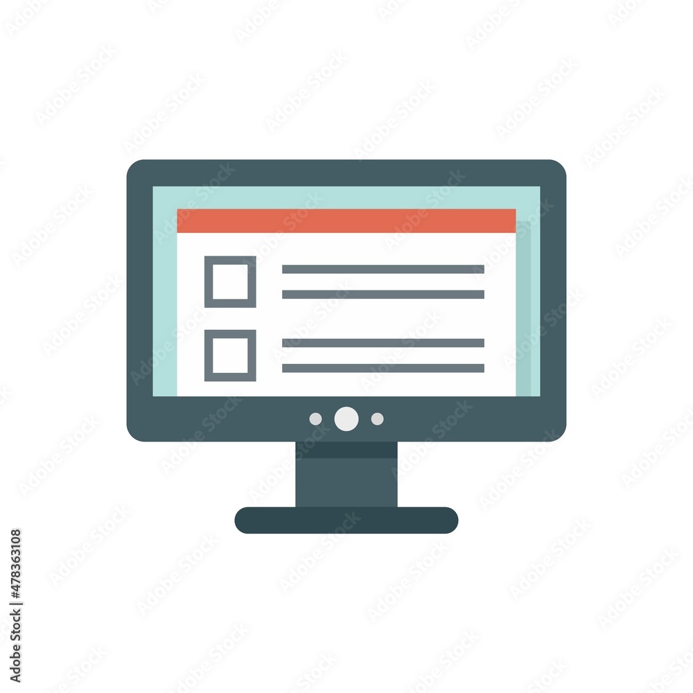 Online purchase check icon flat isolated vector Online purchase check icon flat isolated vector