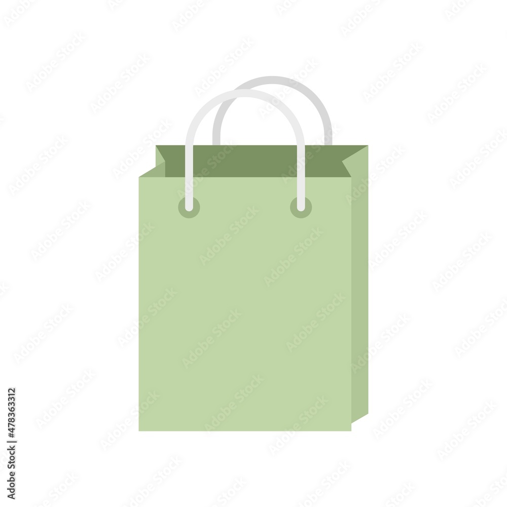 Paper shop bag icon flat isolated vector Paper shop bag icon flat isolated vector