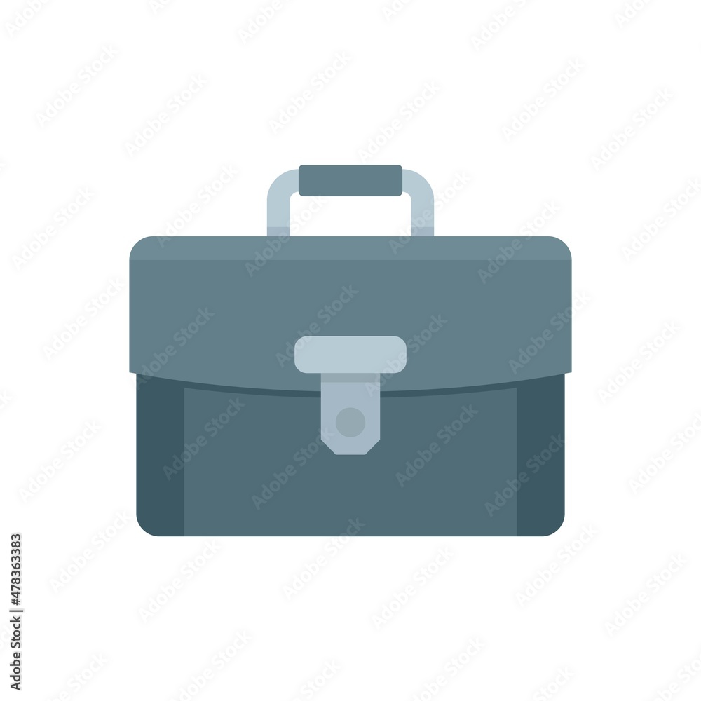 Leather briefcase icon flat isolated vector Leather briefcase icon flat isolated vector
