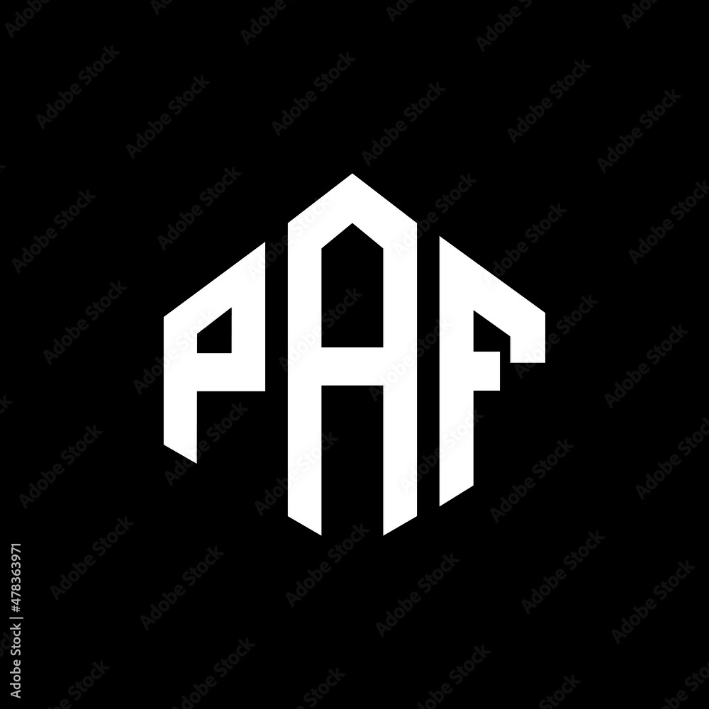PAF letter logo design with polygon shape. PAF polygon and cube shape logo design. PAF hexagon vector logo template white and black colors. PAF monogram, business and real estate logo. PAF letter logo design with polygon shape. PAF polygon and cube shape logo design. PAF hexagon vector logo template white and black colors. PAF monogram, business and real estate logo.