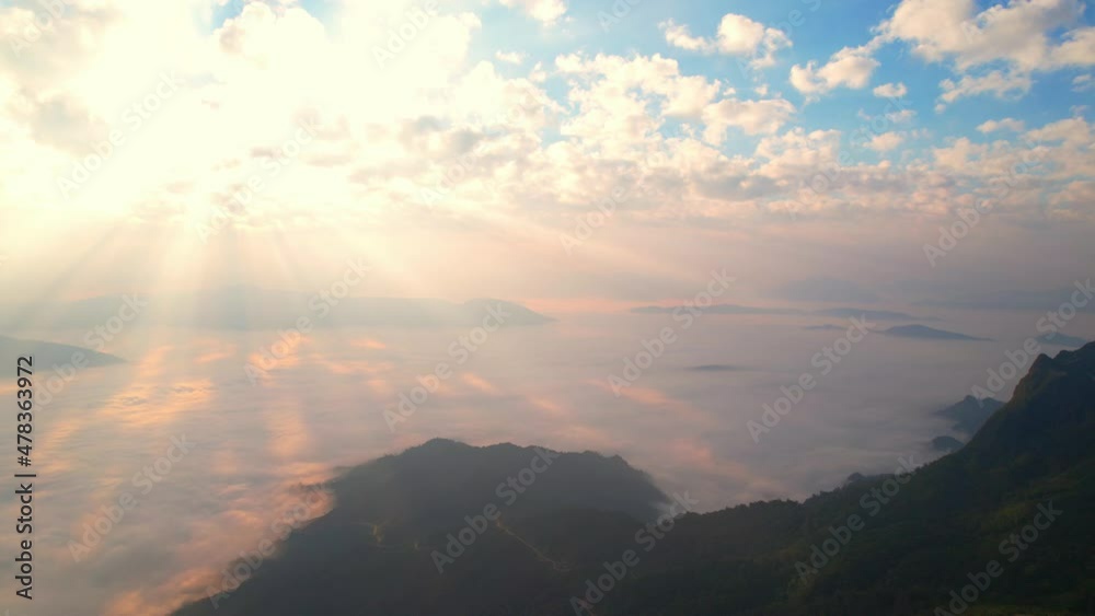 Aerial view from drone, Epic sunbeam over sea of clouds mountains. 4K aerial shot on sunrise
Aerial view from drone, Epic sunbeam over sea of clouds mountains. 4K aerial shot on sunrise
