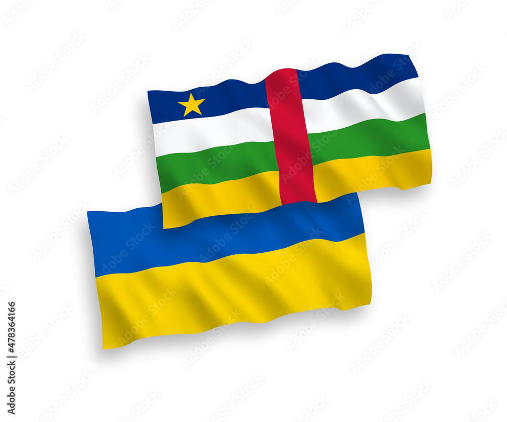 Obraz premium Flags of Central African Republic and Ukraine on a white background