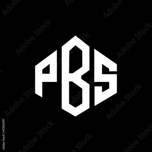 PBS letter logo design with polygon shape. PBS polygon and cube shape logo design. PBS hexagon vector logo template white and black colors. PBS monogram, business and real estate logo. photo