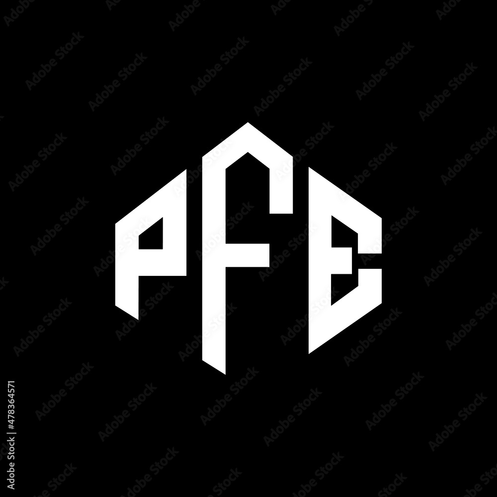 PFE letter logo design with polygon shape. PFE polygon and cube shape logo design. PFE hexagon vector logo template white and black colors. PFE monogram, business and real estate logo. PFE letter logo design with polygon shape. PFE polygon and cube shape logo design. PFE hexagon vector logo template white and black colors. PFE monogram, business and real estate logo.