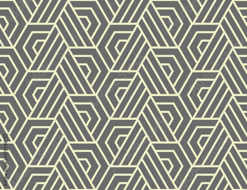 Abstract geometric pattern with stripes, lines. Seamless vector background. Gray ornament. Simple lattice graphic design