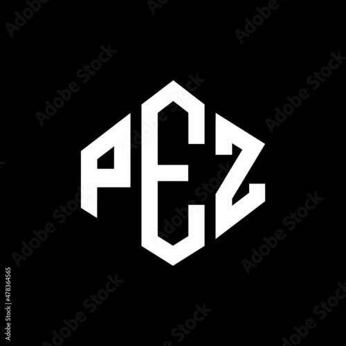 PEZ letter logo design with polygon shape. PEZ polygon and cube shape logo design. PEZ hexagon vector logo template white and black colors. PEZ monogram, business and real estate logo.