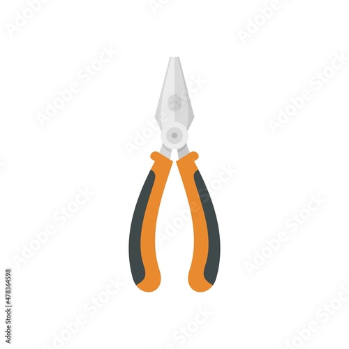 Pliers icon flat isolated vector