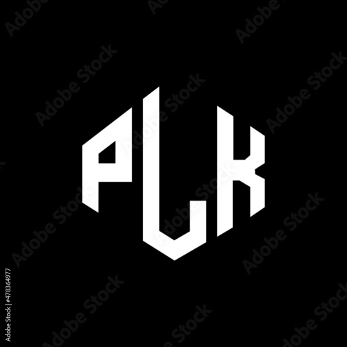 PLK letter logo design with polygon shape. PLK polygon and cube shape logo design. PLK hexagon vector logo template white and black colors. PLK monogram, business and real estate logo.