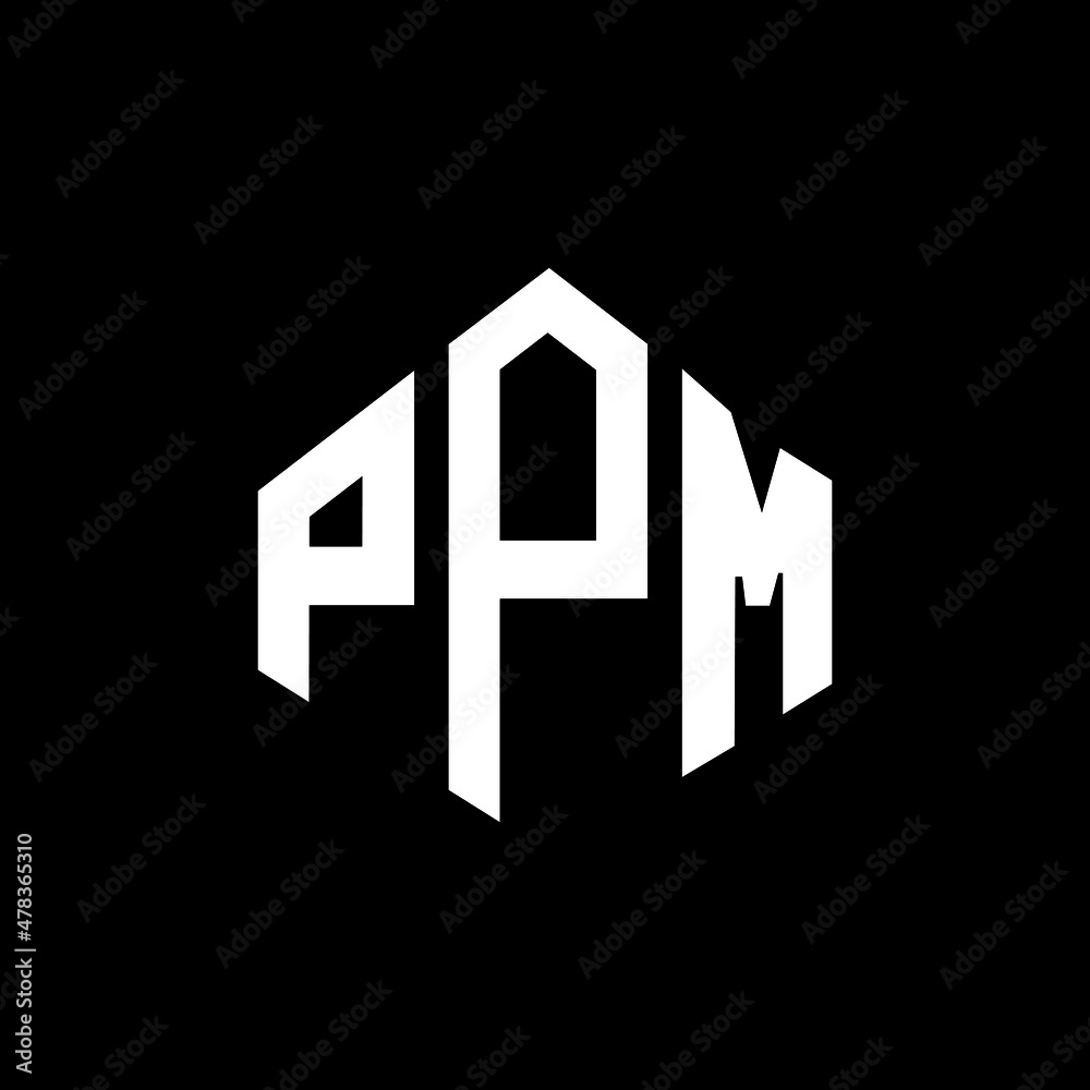 PPM letter logo design with polygon shape. PPM polygon and cube shape ...