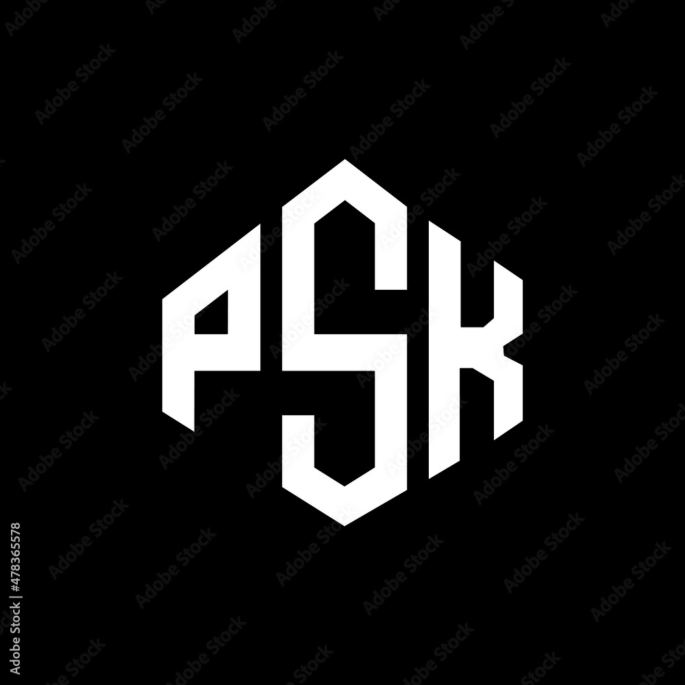 PSK letter logo design with polygon shape. PSK polygon and cube shape ...
