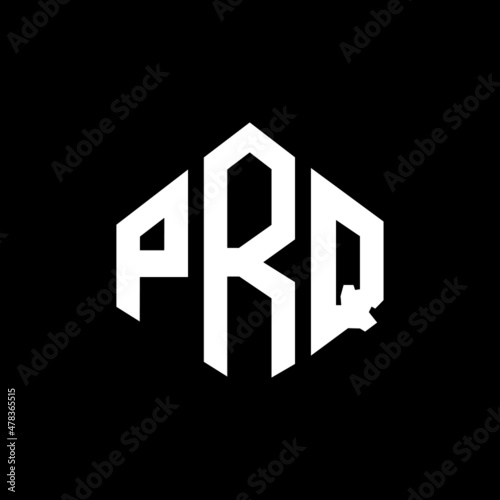 PRQ letter logo design with polygon shape. PRQ polygon and cube shape logo design. PRQ hexagon vector logo template white and black colors. PRQ monogram, business and real estate logo.
