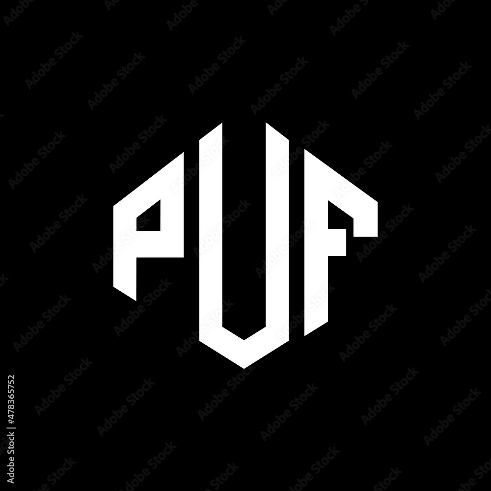 PUF letter logo design with polygon shape. PUF polygon and cube shape logo design. PUF hexagon vector logo template white and black colors. PUF monogram, business and real estate logo. PUF letter logo design with polygon shape. PUF polygon and cube shape logo design. PUF hexagon vector logo template white and black colors. PUF monogram, business and real estate logo.