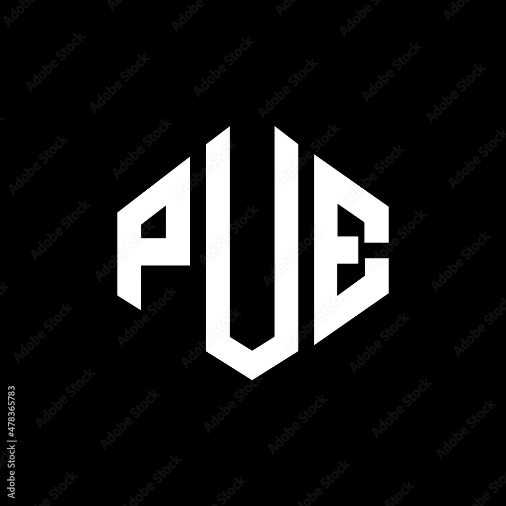 PUE letter logo design with polygon shape. PUE polygon and cube shape logo design. PUE hexagon vector logo template white and black colors. PUE monogram, business and real estate logo. PUE letter logo design with polygon shape. PUE polygon and cube shape logo design. PUE hexagon vector logo template white and black colors. PUE monogram, business and real estate logo.