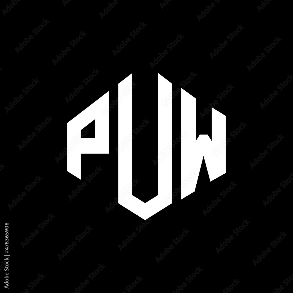 PUW letter logo design with polygon shape. PUW polygon and cube shape logo design. PUW hexagon vector logo template white and black colors. PUW monogram, business and real estate logo. PUW letter logo design with polygon shape. PUW polygon and cube shape logo design. PUW hexagon vector logo template white and black colors. PUW monogram, business and real estate logo.