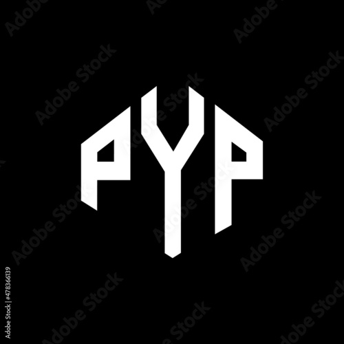 PYP letter logo design with polygon shape. PYP polygon and cube shape logo design. PYP hexagon vector logo template white and black colors. PYP monogram, business and real estate logo. photo