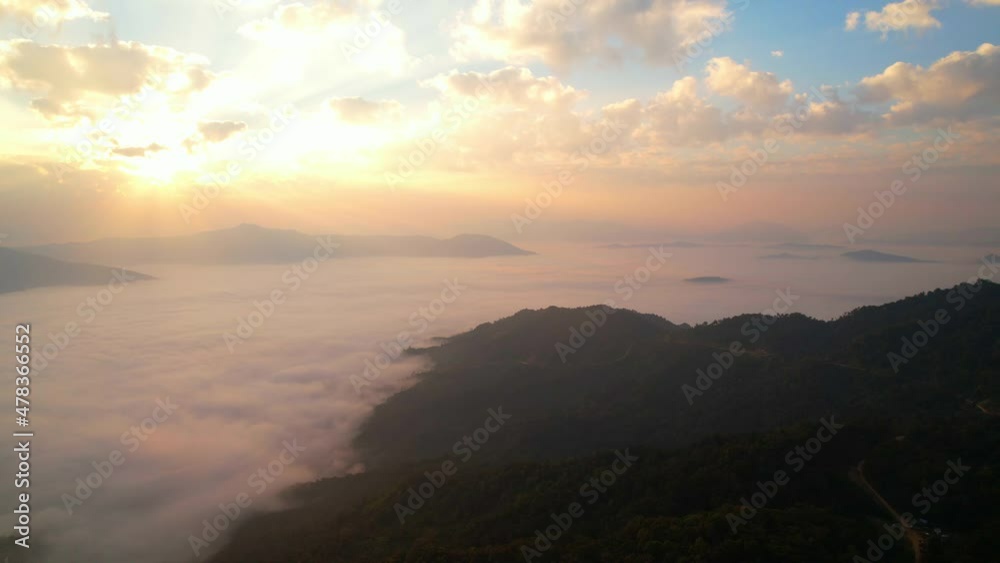 Aerial view from drone, Epic sunbeam over sea of clouds mountains. 4K aerial shot on sunrise
Aerial view from drone, Epic sunbeam over sea of clouds mountains. 4K aerial shot on sunrise
