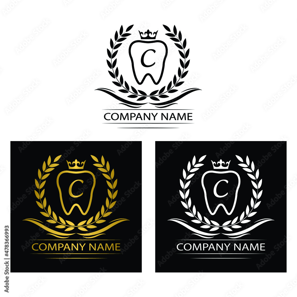 Letter C Tooth Dental Clinic vector template Dentist logo company Letter C Tooth Dental Clinic vector template Dentist logo company