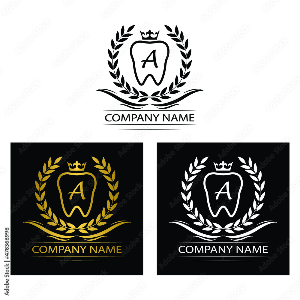 Letter A Tooth Dental Clinic vector template Dentist logo company Letter A Tooth Dental Clinic vector template Dentist logo company