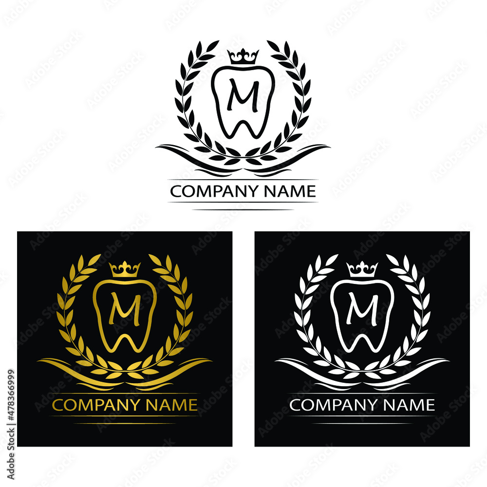 Letter M Tooth Dental Clinic vector template Dentist logo company Letter M Tooth Dental Clinic vector template Dentist logo company