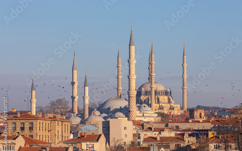 uc serefeli mosque and selimiye mosque intertwined