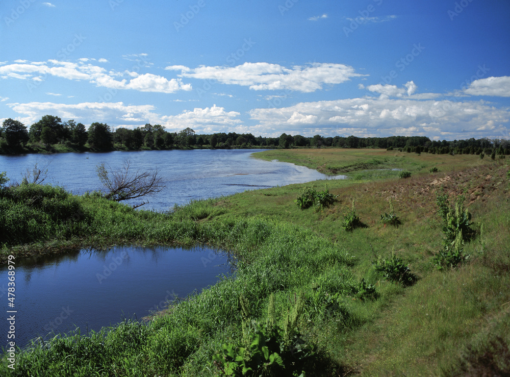 Narew River and meadows, Czartoria, Poland