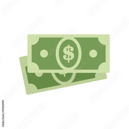 Bank teller cash icon flat isolated vector