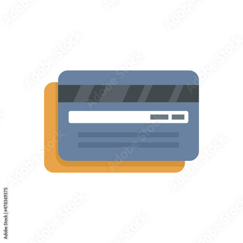 Bank cards teller icon flat isolated vector