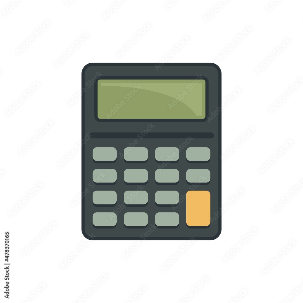 Digital calculator icon flat isolated vector Digital calculator icon flat isolated vector