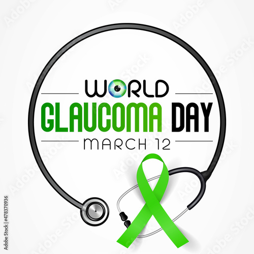 World Glaucoma day is observed every year on March 12, it is a group of eye conditions that damage the optic nerve, the health of which is vital for good vision. Vector illustration