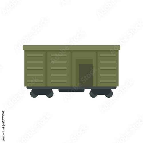 Illegal immigrants wagon icon flat isolated vector